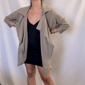 AZALEA super lightweight oversized trench in olive green color